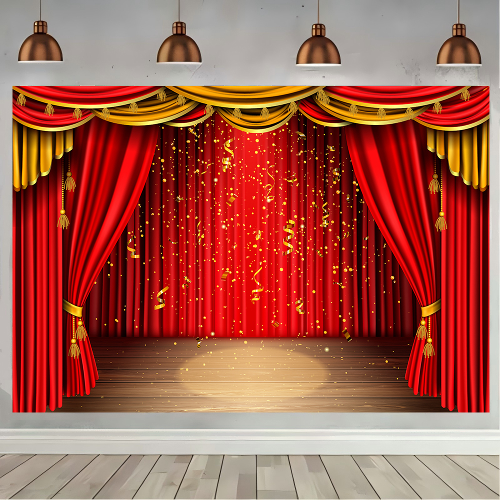 Photography Lighting For Products - Red Theater Curtain Party Backdrop Stage