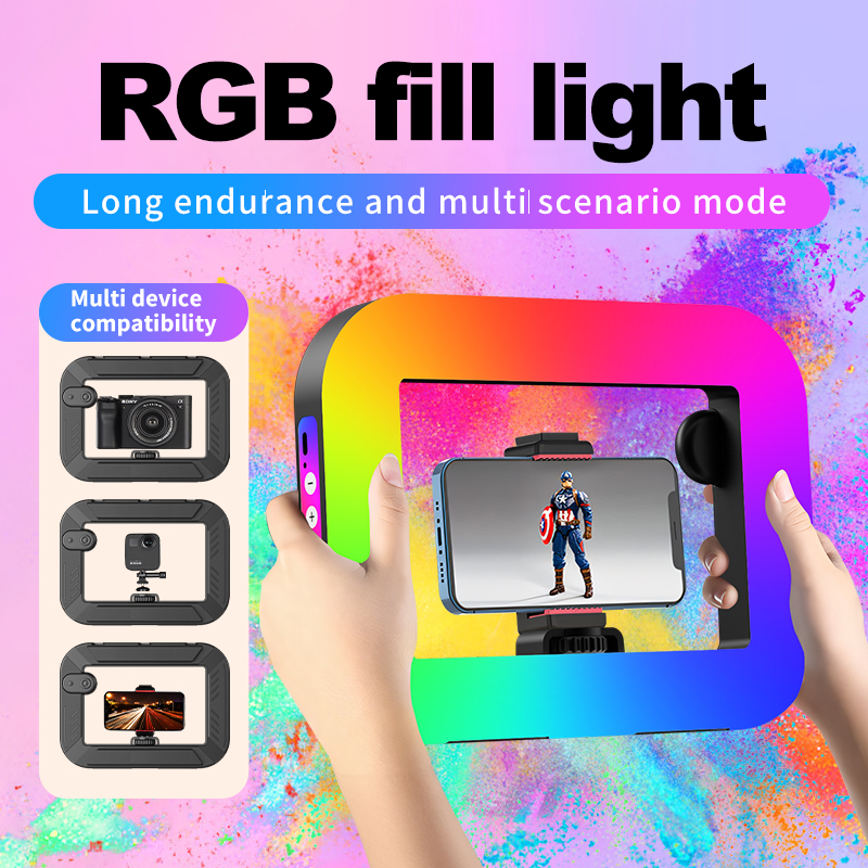 Torjim Rgb Photography Video Lighting - Smartphone Video Rig Handheld RGB Ring