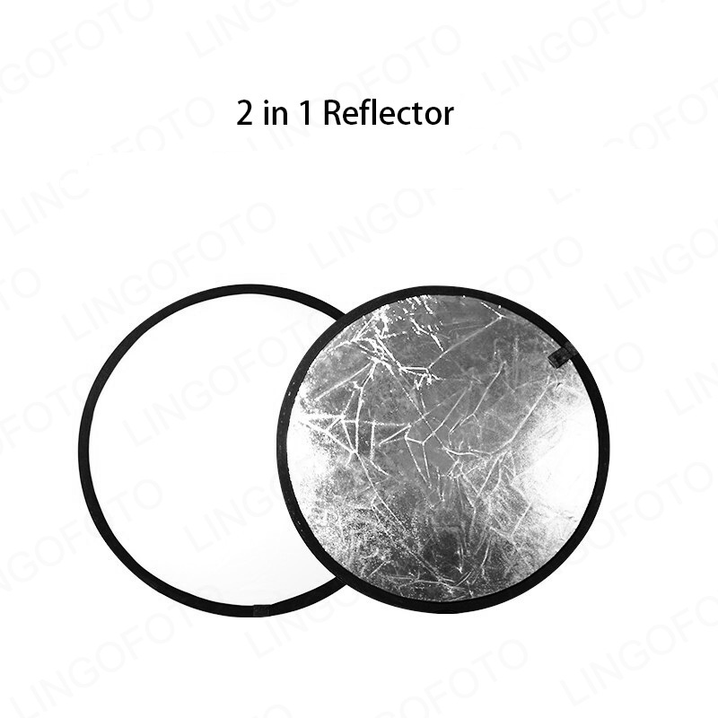 Reflector Disc Silver - 2-in-1 40cm Collapsible Round Disc Studio