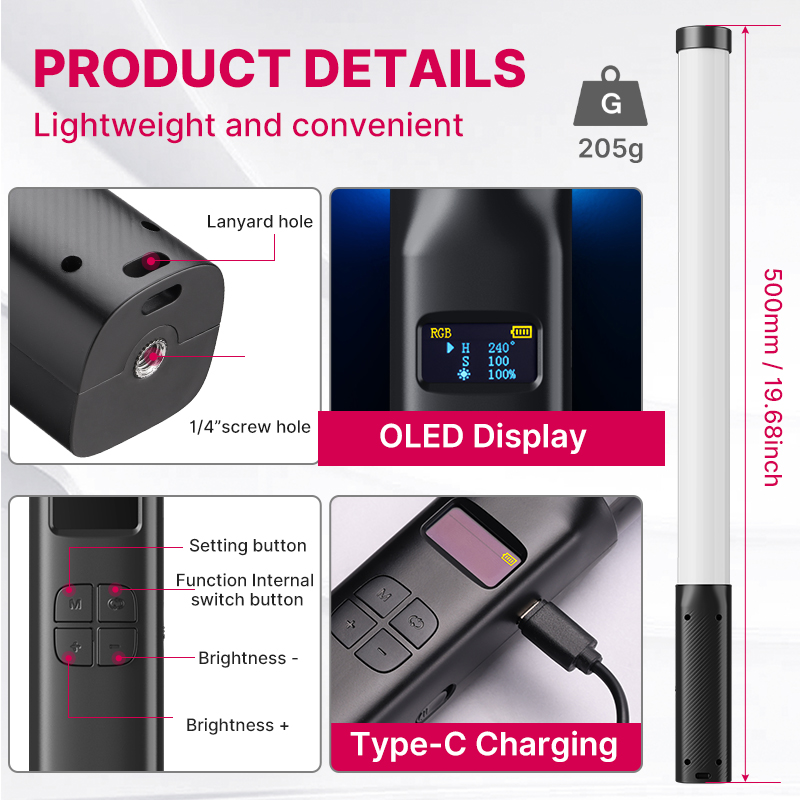Ulanzi VL119 Handheld RGB Colo - đánh giá và giá Torjim Rgb Photography Video Lighting