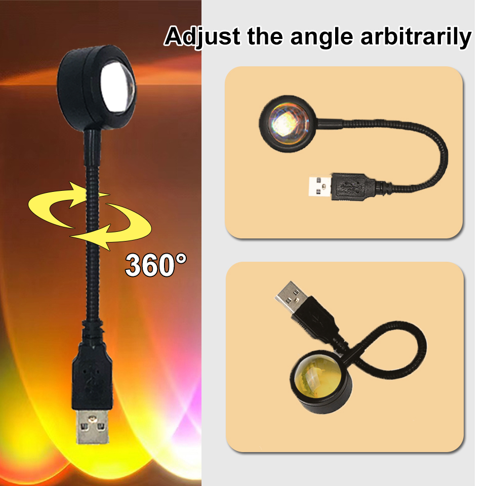 1x USB Sunset Lamp LED Rainbow - đánh giá và giá Photography Lighting Wall