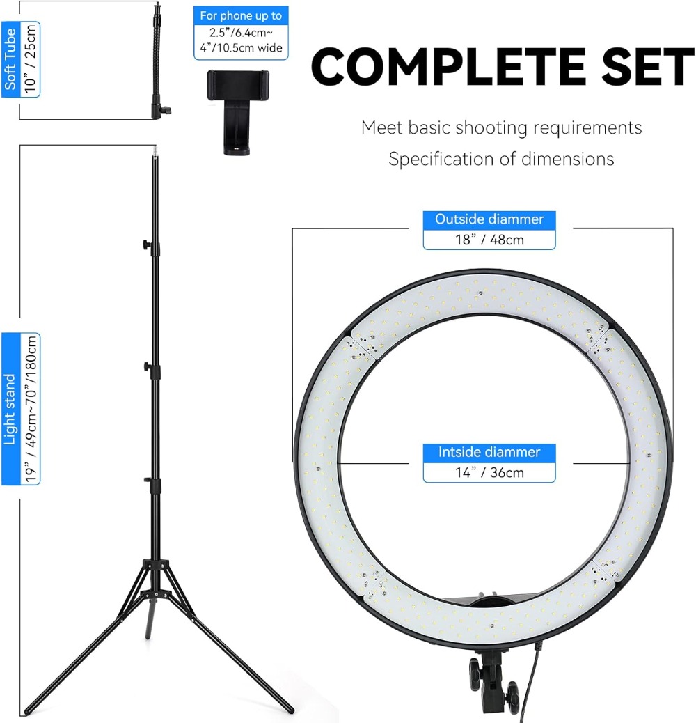 18-Inch 55W Ring Light with 24 - đánh giá và giá Photography Lighting For Products