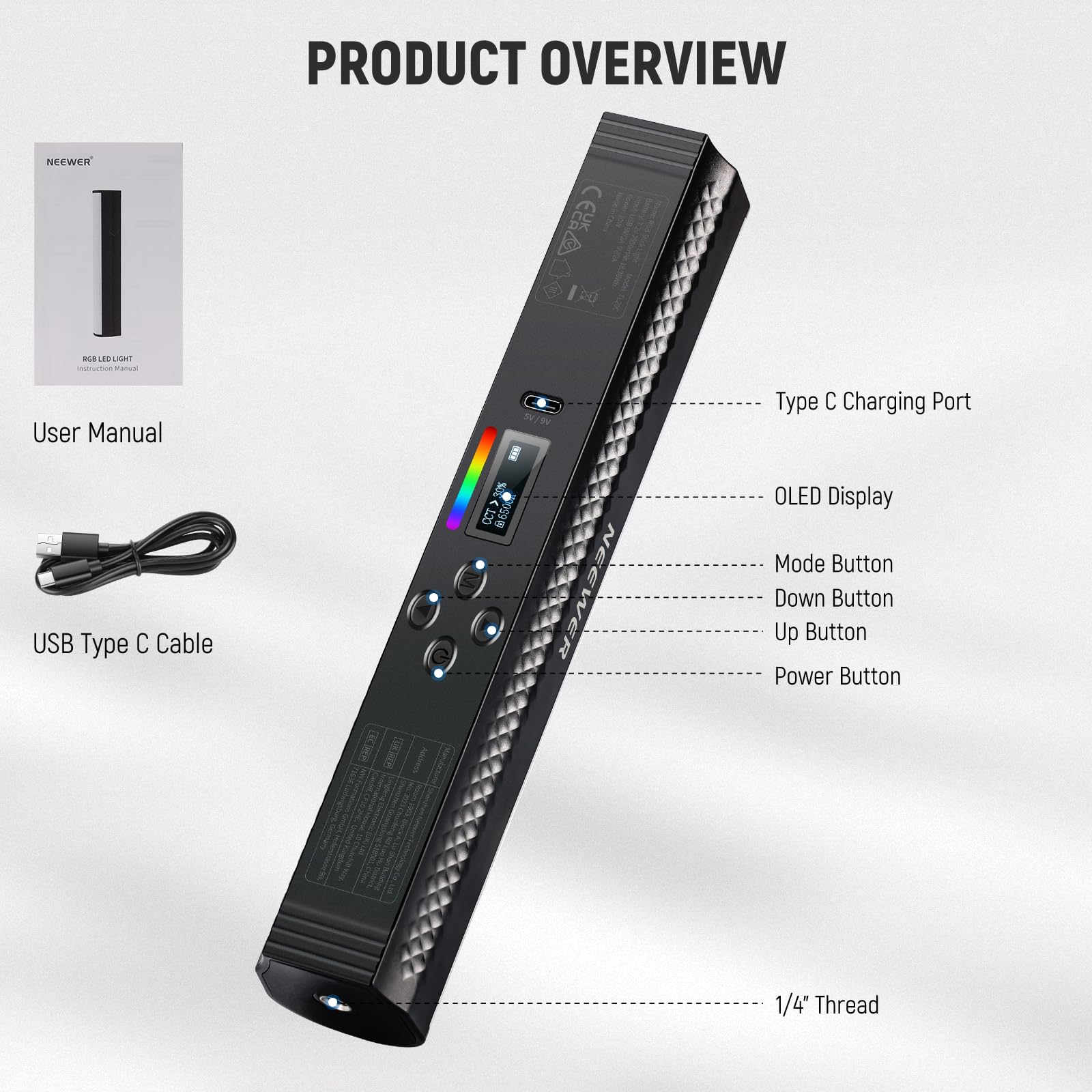 NEEWER RGB Light Wand with APP - đánh giá và giá Torjim Rgb Photography Video Lighting