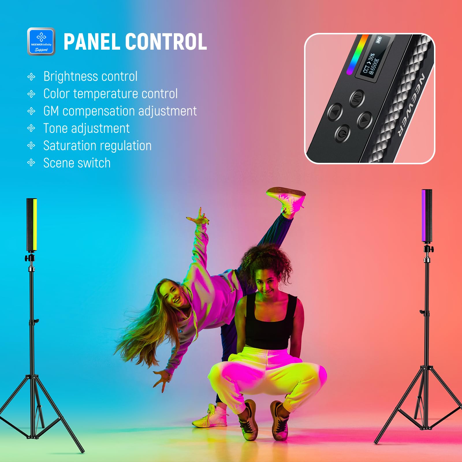 NEEWER RGB Light Wand with APP - đánh giá và giá Torjim Rgb Photography Video Lighting