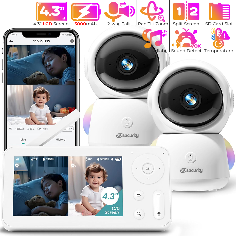 2K Baby Monitor with 2 Cameras - đánh giá và giá Torjim Rgb Photography Video Lighting