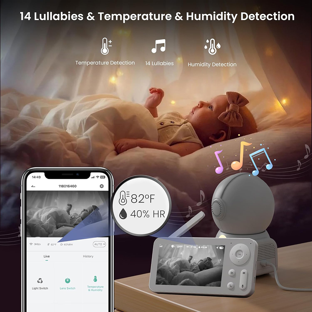 2K Baby Monitor with 2 Cameras - đánh giá và giá Torjim Rgb Photography Video Lighting